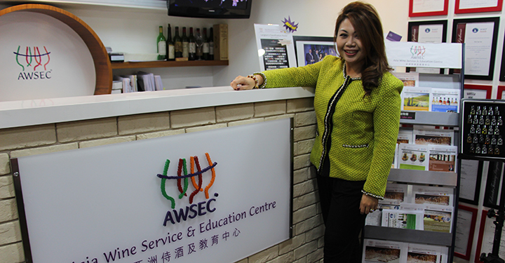 Jennie Mack, Founder and Managing Director of the Asia Wine Service & Education Centre in Hong Kong