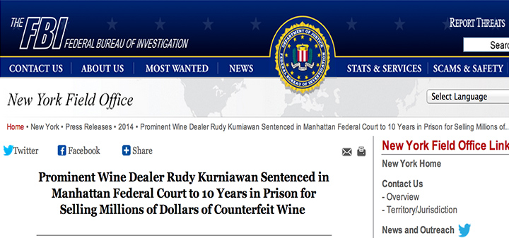Rudy K Gets 10 Years For Selling Counterfeit Wine