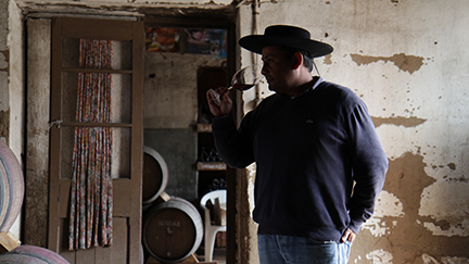 Chilean winemaker Renán Cancino of El Viejo Almacen de Sauzal/ Huaso