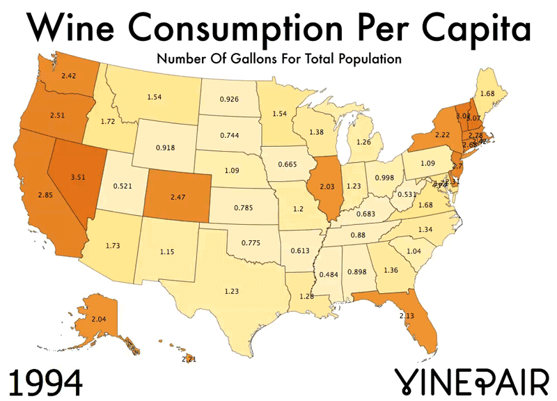 wine consumption united states