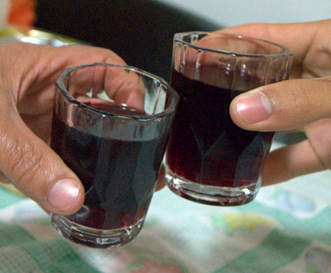 Traditional wine glasses used in Calabria, called delicates.